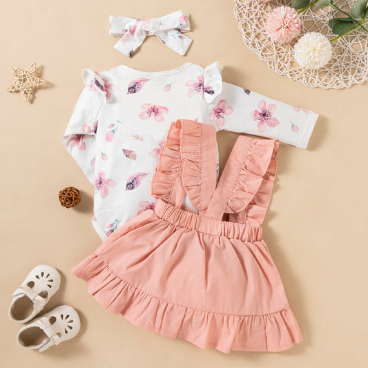 Sweet Blossom Three-Piece Baby Outfit