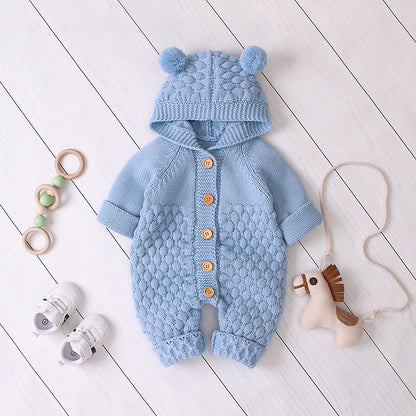 Cozy Knit Hooded Jumpsuit