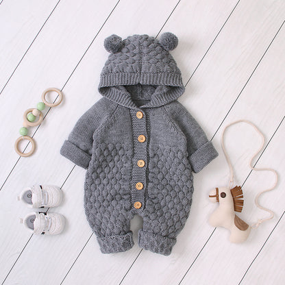 Cozy Knit Hooded Jumpsuit