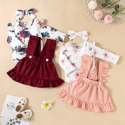 Sweet Blossom Three-Piece Baby Outfit