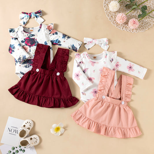 Sweet Blossom Three-Piece Baby Outfit