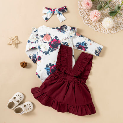 Sweet Blossom Three-Piece Baby Outfit